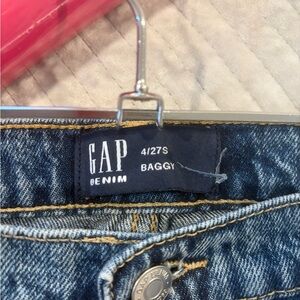 GAP Baggy Denim Jeans - Blue with Gold Stitching